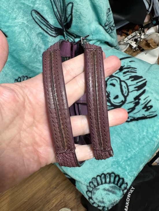 Coach SoHo Plum Leather Shoulder Bag with Buckle Detail - Picture 7 of 11